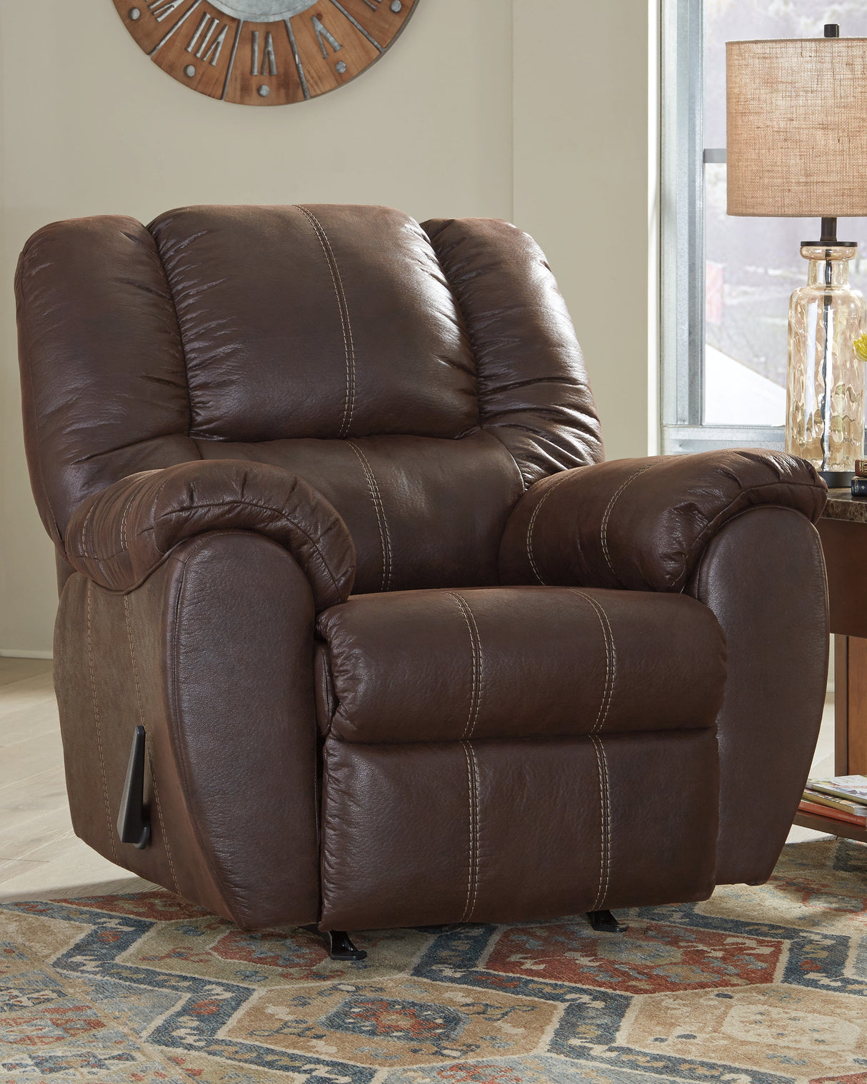 Mega Furniture - Ashley Furniture - McGann Living Room - Rocker Recliner / Walnut - 1030125