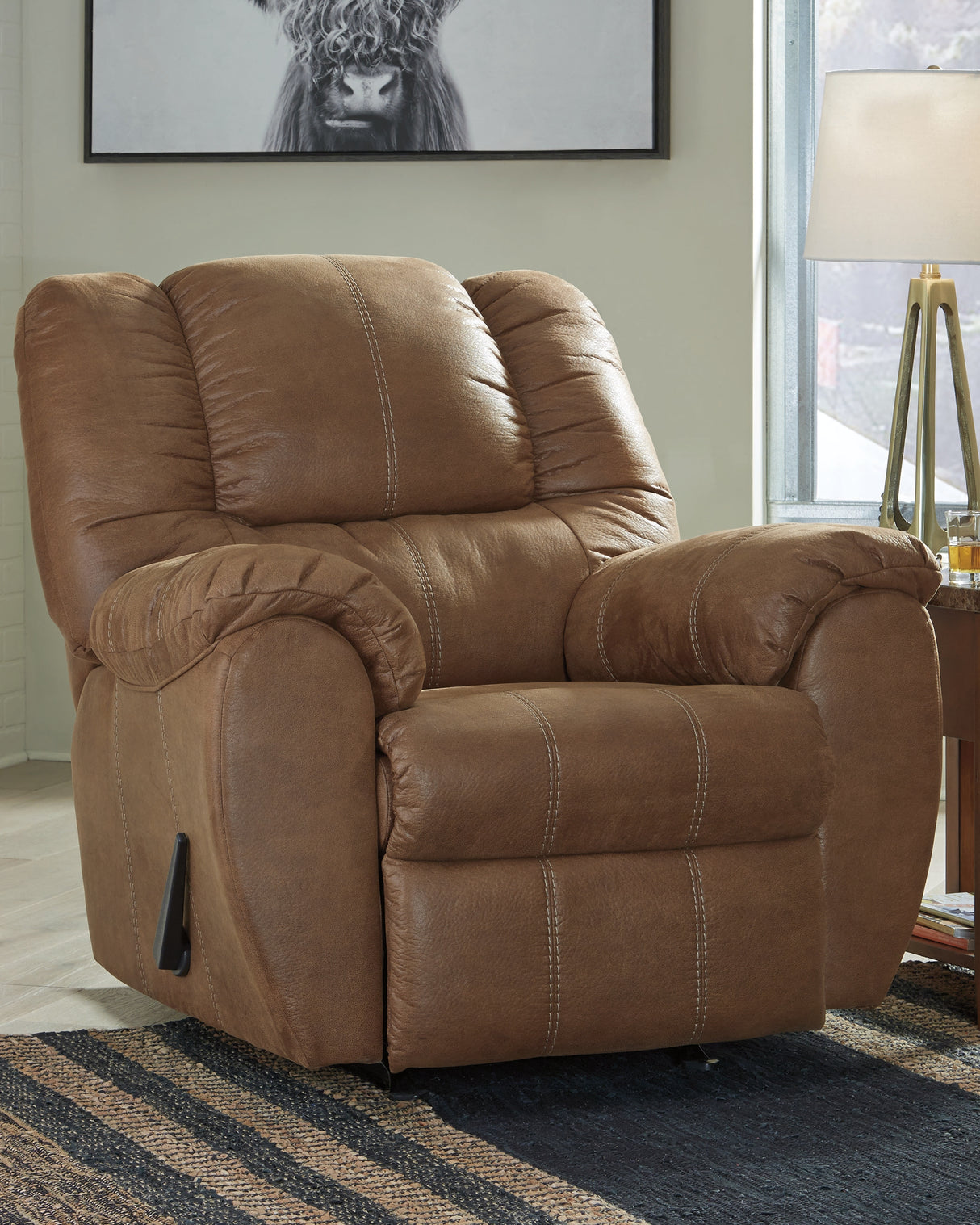 Mega Furniture - Ashley Furniture - McGann Living Room - Rocker Recliner / Walnut - 1030125