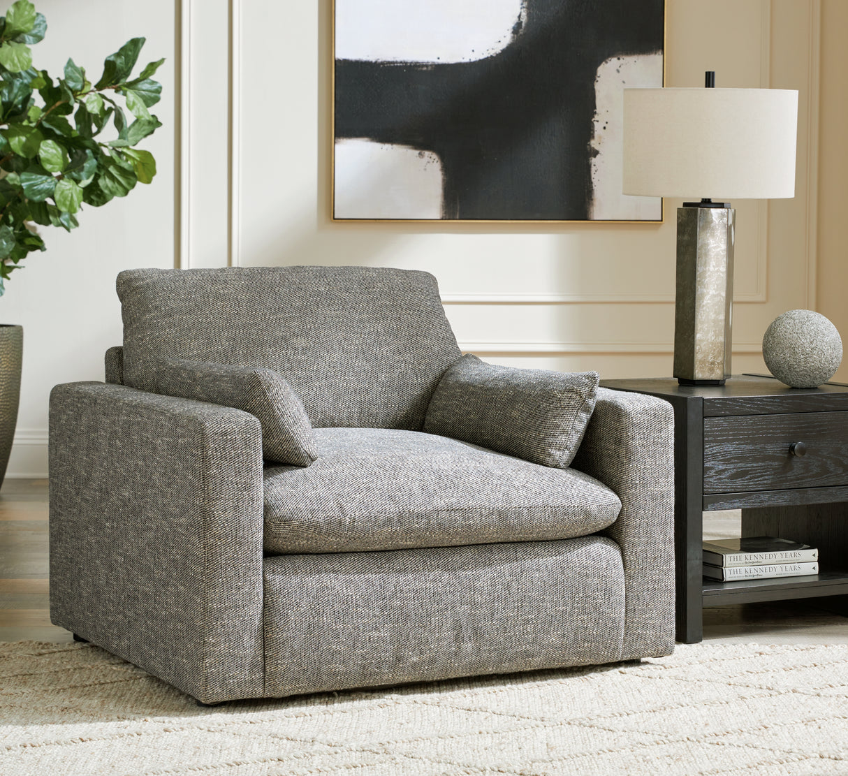 Mega Furniture - Ashley Furniture - Dramatic Living Room - Chair and a Half / Granite - 1170223