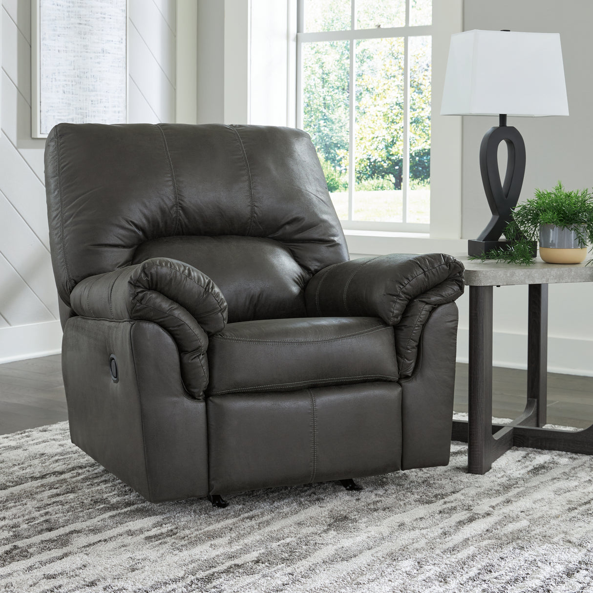 Mega Furniture - Ashley Furniture - Bladen Living Room - Rocker Recliner / Slate - 1202125