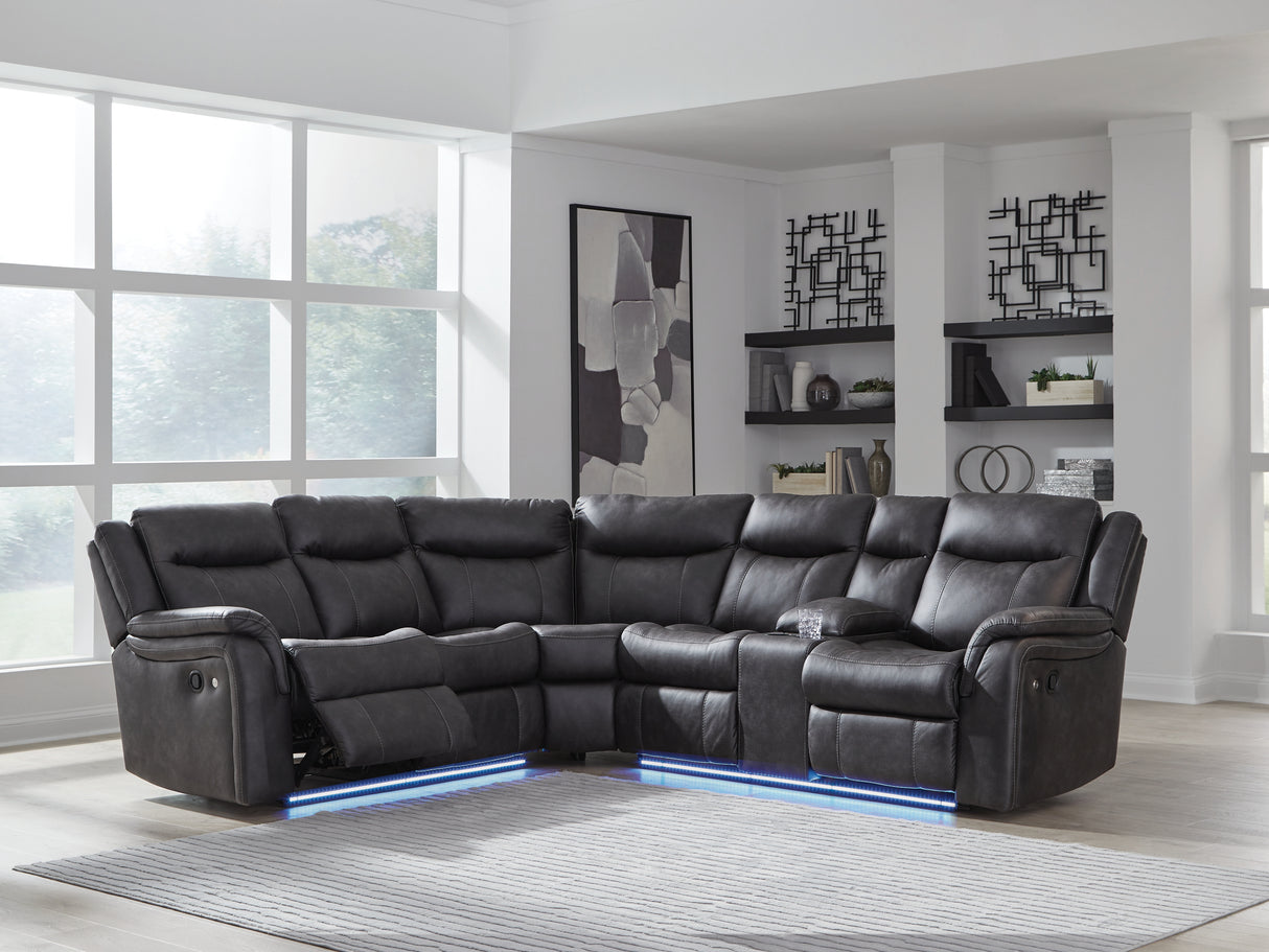 Mega Furniture - Ashley Furniture - Sultan Meadow Sectional - 2-Piece Reclining Sectional / Carbon - PC13001S1