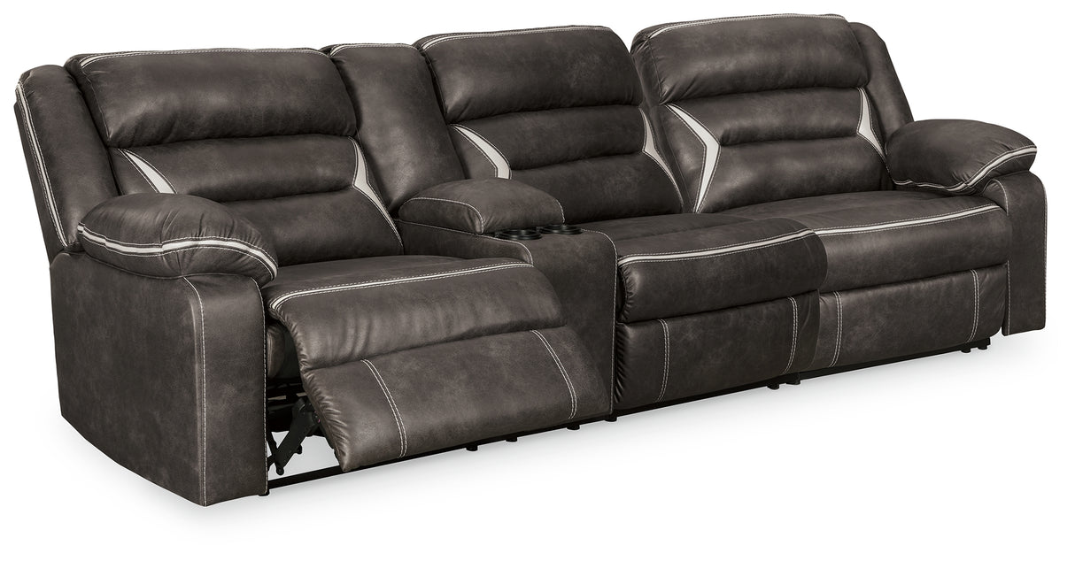 Mega Furniture - Ashley Furniture - Kincord Sectional - 2-Piece Power Reclining Sectional Sofa / Midnight - 13104S2