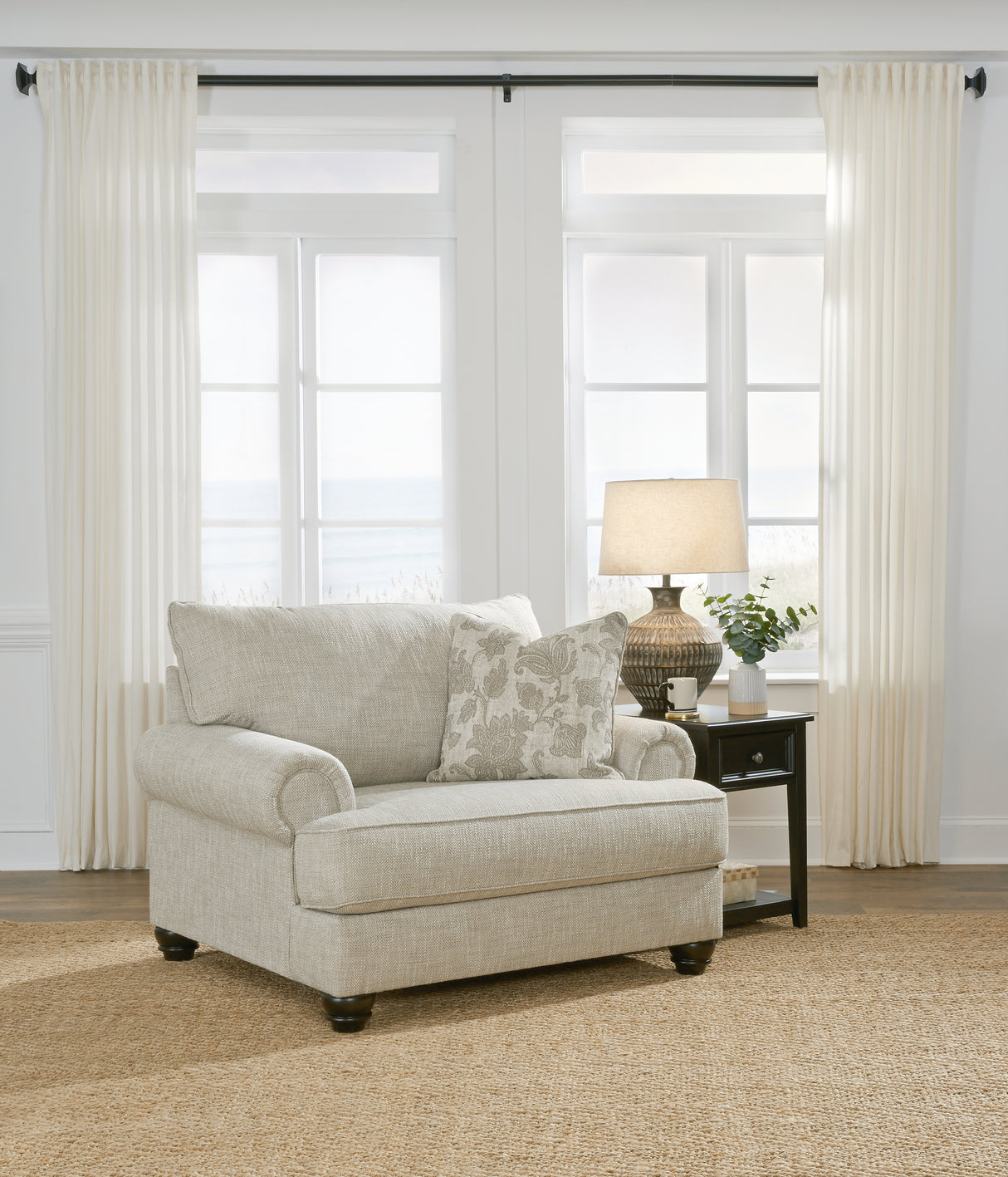 Mega Furniture - Ashley Furniture - Asanti Living Room - Chair and a Half / Fog - 1320123