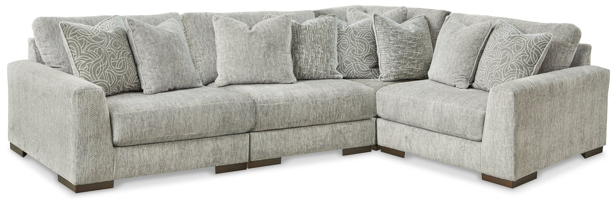 Mega Furniture - Ashley Furniture - Regent Park Sectional - RAF 4-Piece Sectional / Pewter - 14404S2