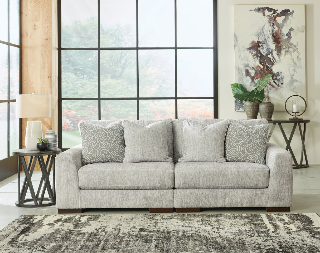 Mega Furniture - Ashley Furniture - Regent Park Sectional - RAF 6-Piece Sectional / Pewter - 14404S7