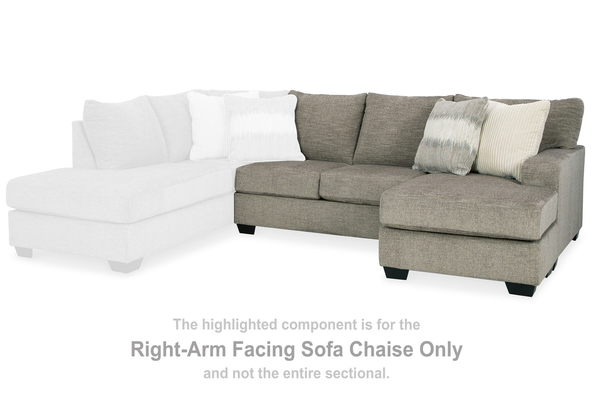 Mega Furniture - Ashley Furniture - Creswell Sectional - RAF Sofa Chaise / Stone - 1530503
