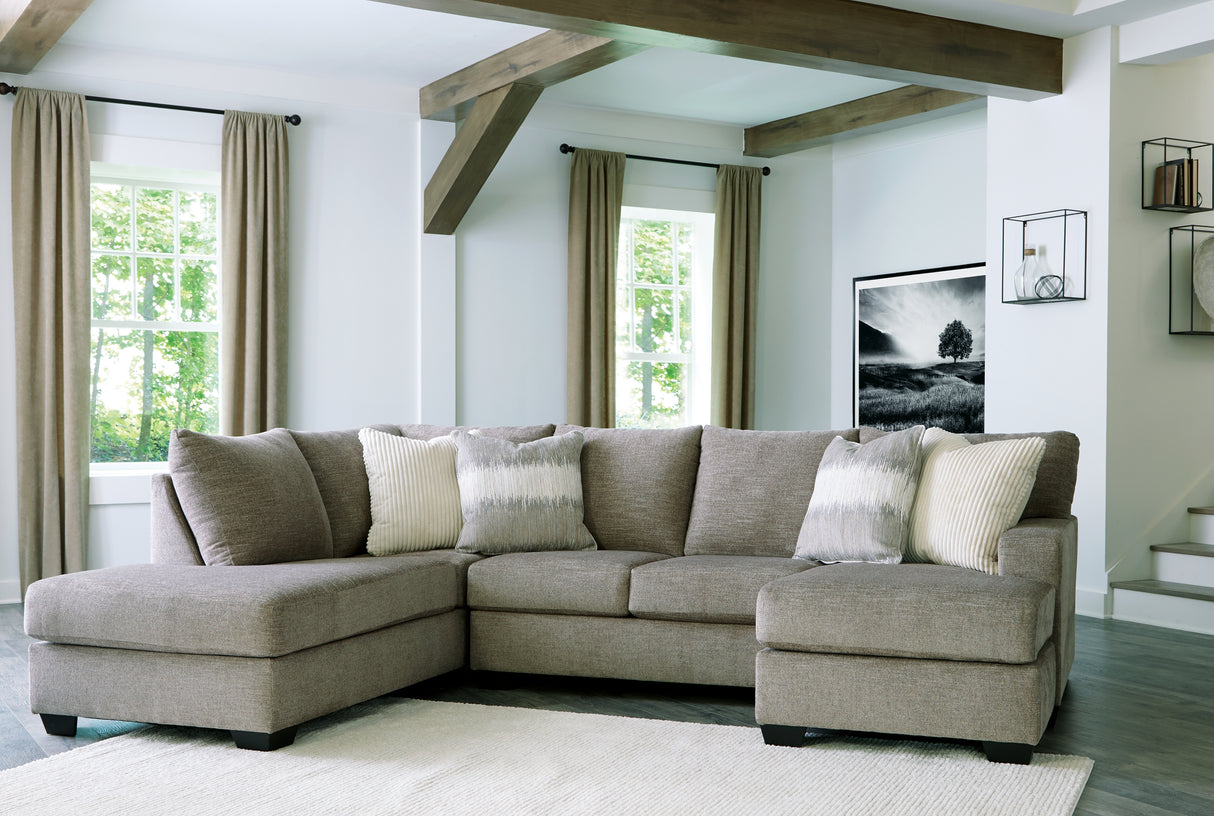 Mega Furniture - Ashley Furniture - Creswell Sectional - RAF 2-Piece Sectional with Chaise / Stone - 15305S2