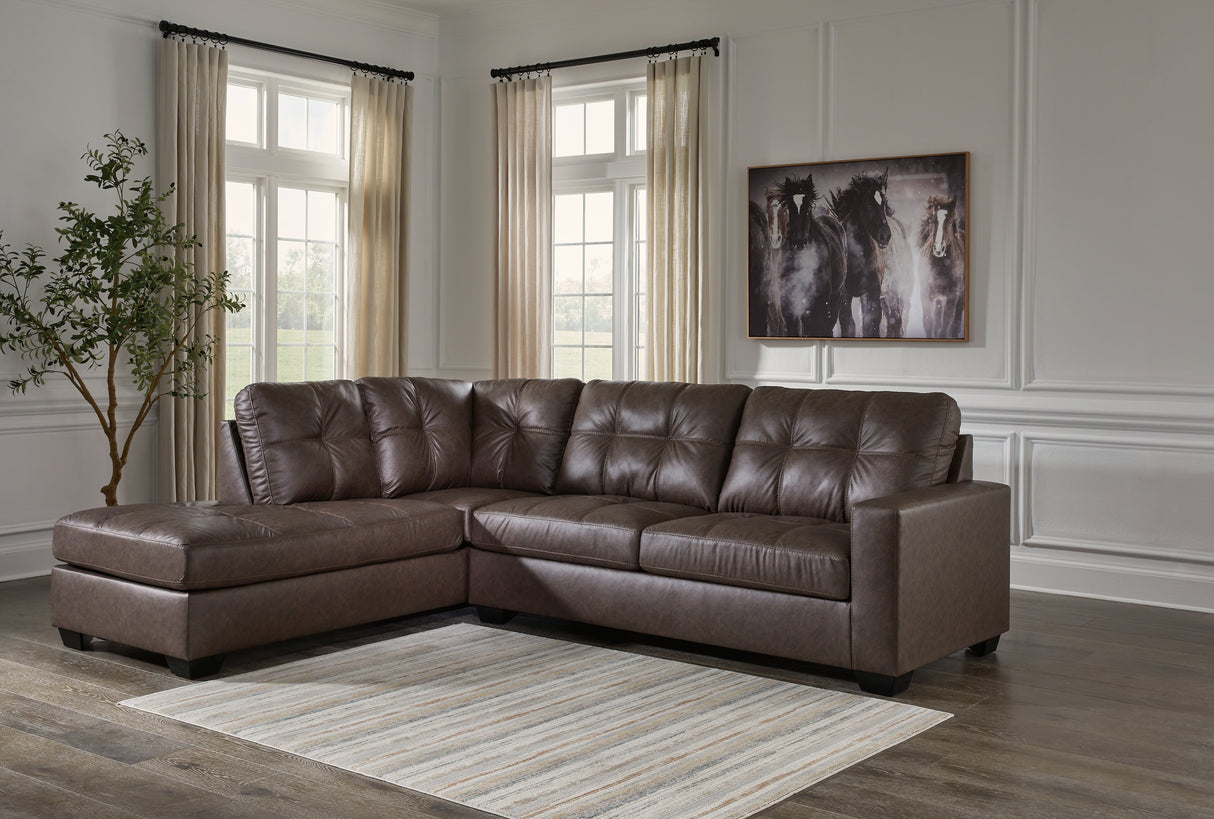 Mega Furniture - Ashley Furniture - Barlin Mills Sectional - RAF 2-Piece Sectional with Chaise / Umber - 17003S1