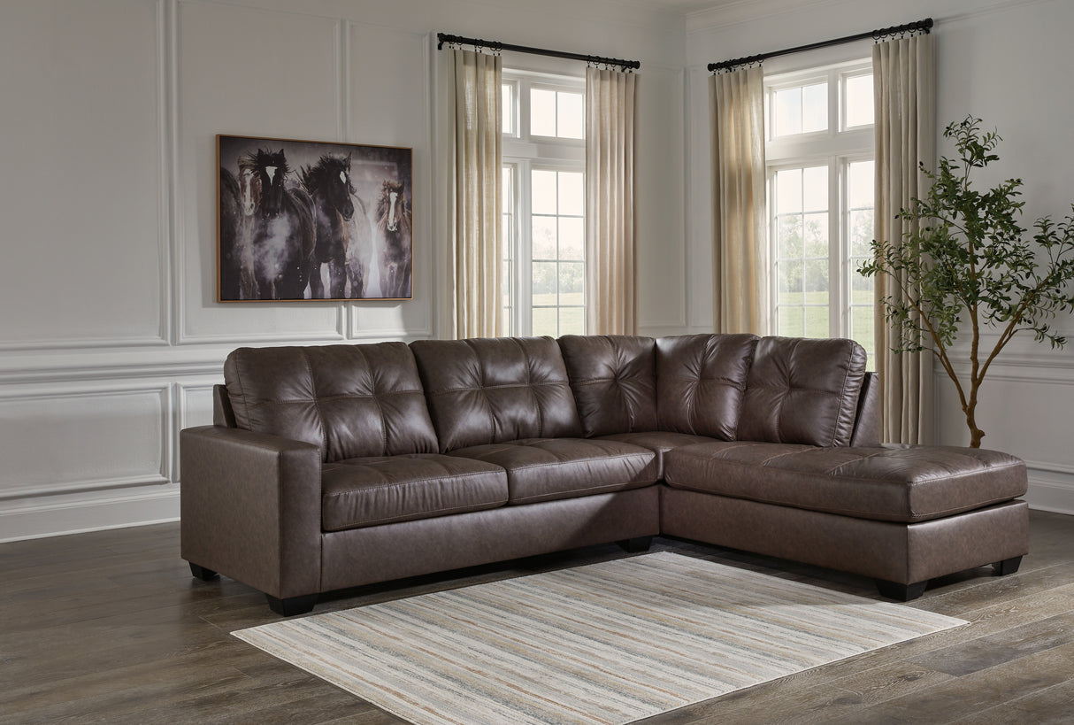 Mega Furniture - Ashley Furniture - Barlin Mills Sectional - LAF 2-Piece Sectional with Chaise / Carbon - 17004S2