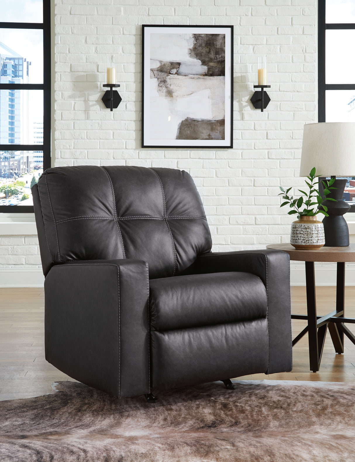 Mega Furniture - Ashley Furniture - Barlin Mills Living Room - Rocker Recliner / Carbon - 1700425