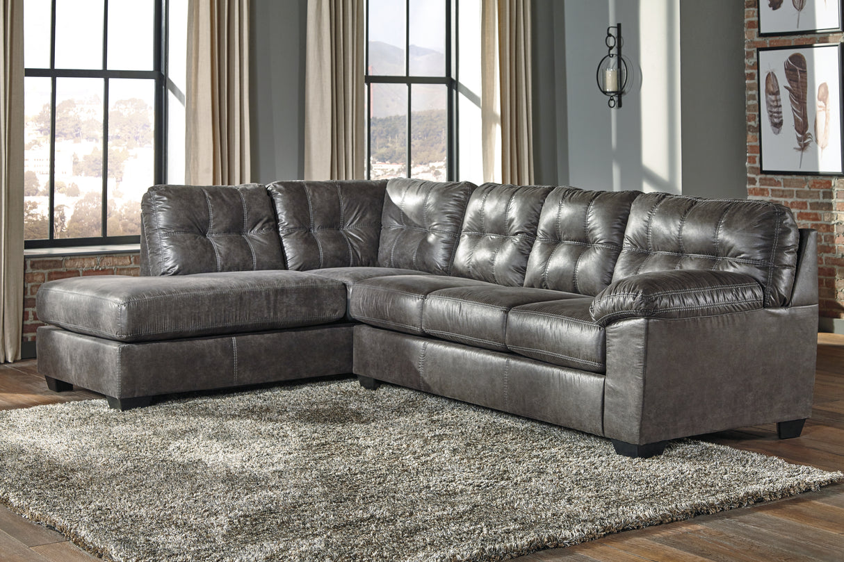 Mega Furniture - Ashley Furniture - Fallston Sectional - RAF 2-Piece Sectional with Chaise / Slate - 17221S1