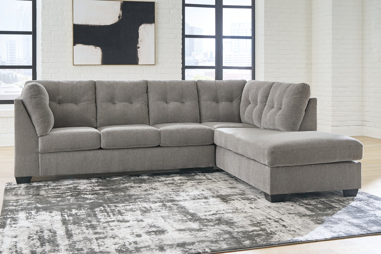 Mega Furniture - Ashley Furniture - Lanelly Sectional - LAF 2-Piece Sectional with Chaise / Alloy - 17504S1