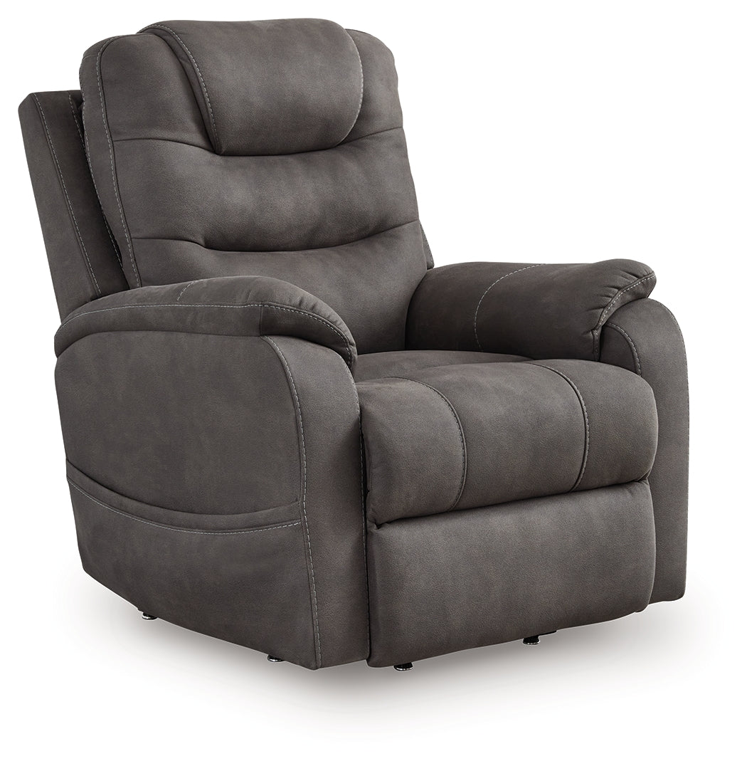 Mega Furniture - Ashley Furniture - Snowfield Living Room - Power Lift Recliner / Gunmetal - 1760912