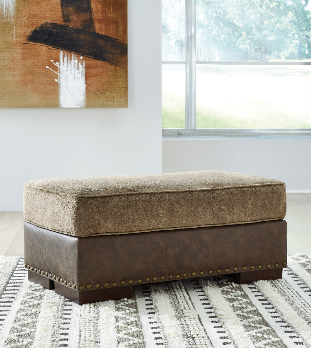 Mega Furniture - Ashley Furniture - Alesbury Living Room - Ottoman / Chocolate - 1870414