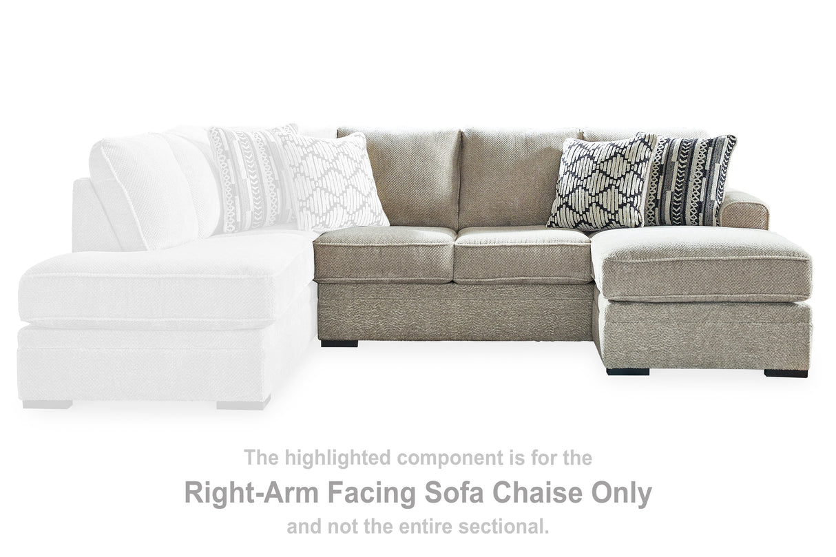 Mega Furniture - Ashley Furniture - Calnita Sectional - RAF Sofa Chaise / Sisal - 2050203