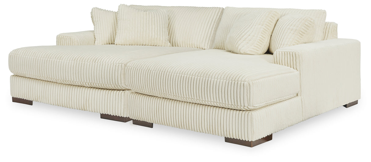 Mega Furniture - Ashley Furniture - Lindyn Sectional - RAF Super Chaise / Ivory - 21104S16