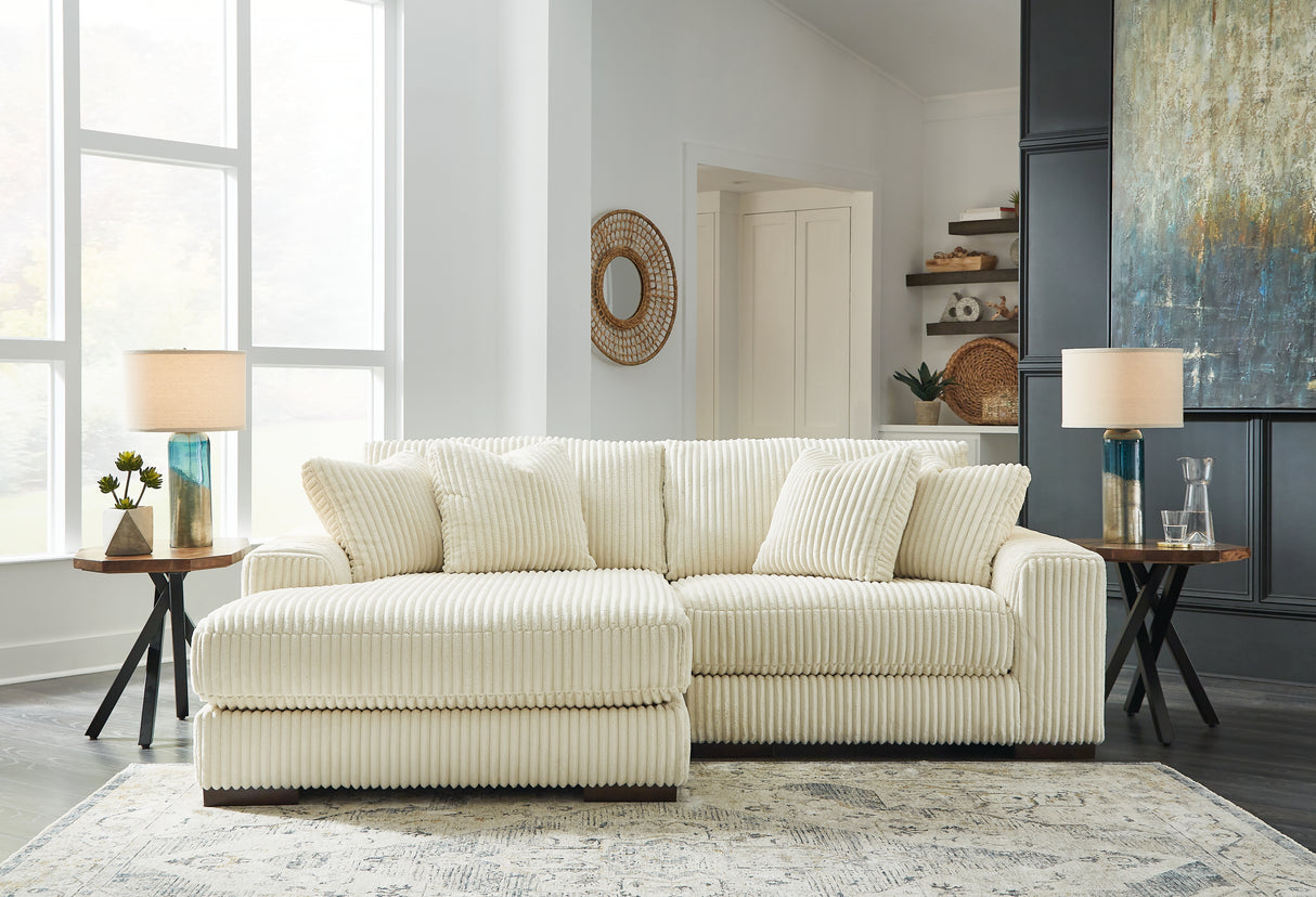 Mega Furniture - Ashley Furniture - Lindyn Sectional - RAF 2-Piece Sectional with Chaise / Ivory - 21104S3