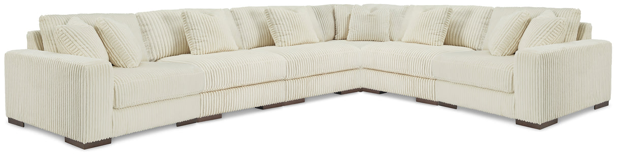 Mega Furniture - Ashley Furniture - Lindyn Sectional - RAF 6-Piece Sectional / Ivory - 21104S20
