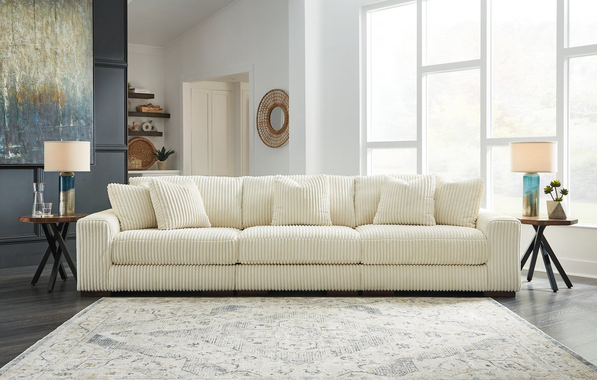 Mega Furniture - Ashley Furniture - Lindyn Sectional - RAF 3-Piece Sectional Sofa / Ivory - 21104S14