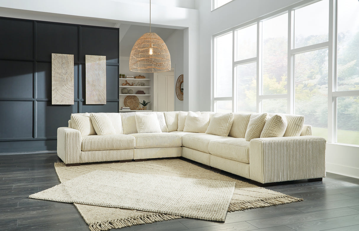 Mega Furniture - Ashley Furniture - Lindyn Sectional - RAF 6-Piece Sectional / Ivory - 21104S20