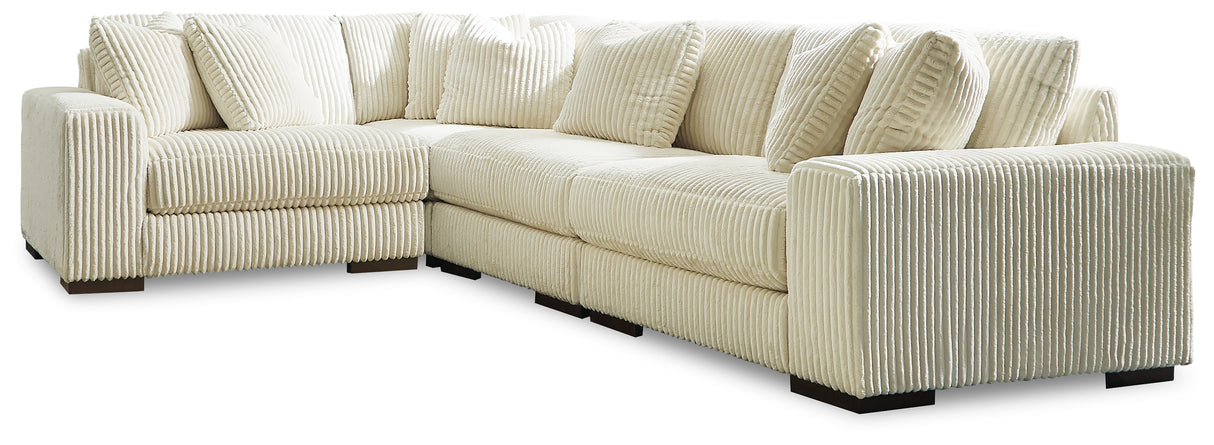 Mega Furniture - Ashley Furniture - Lindyn Sectional - RAF 4-Piece Sectional / Ivory - 21104S8