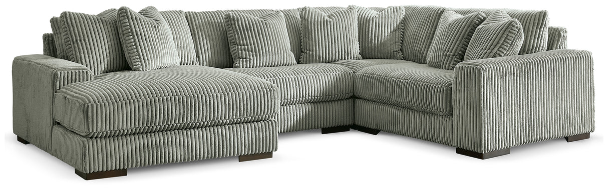 Mega Furniture - Ashley Furniture - Lindyn Sectional - RAF 4-Piece Sectional with Chaise / Fog - 21105S17