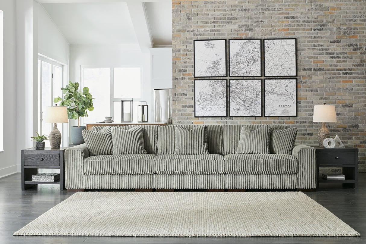 Mega Furniture - Ashley Furniture - Lindyn Sectional - RAF 3-Piece Sectional Sofa / Fog - 21105S14