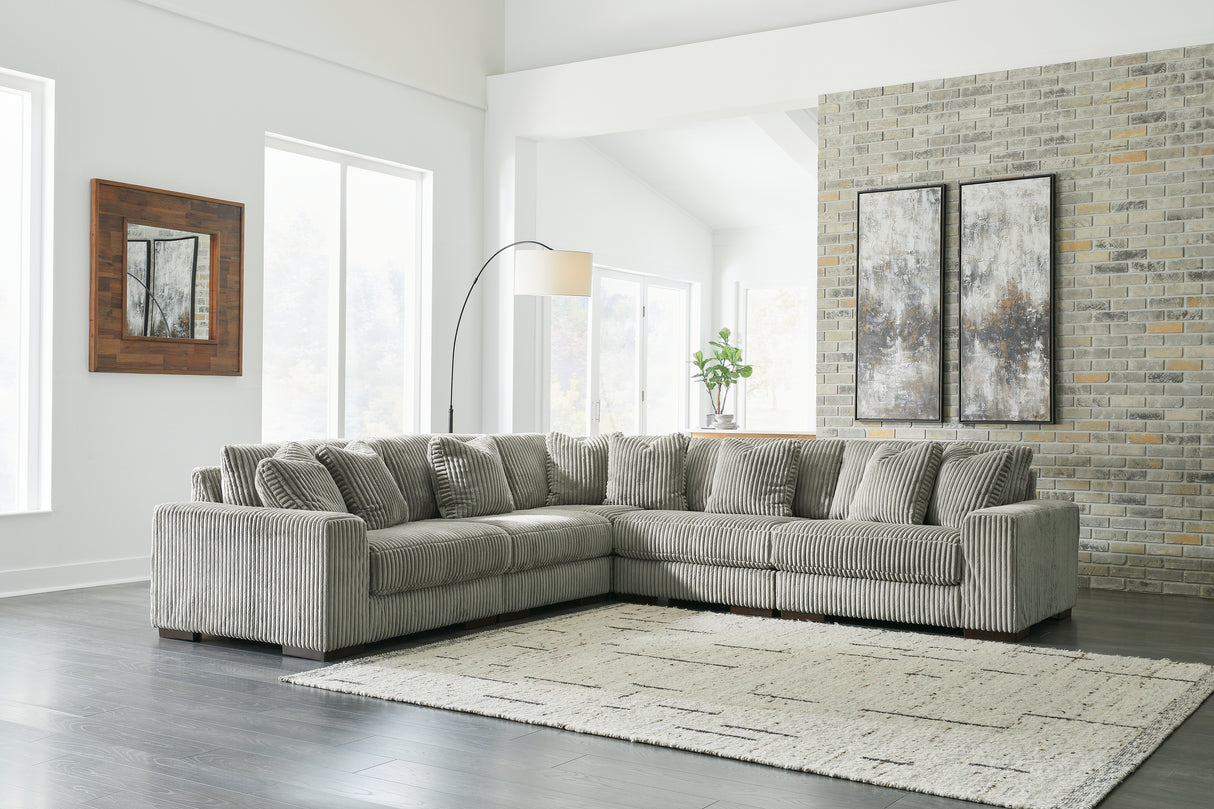 Mega Furniture - Ashley Furniture - Lindyn Sectional - RAF 5-Piece Sectional / Fog - 21105S5