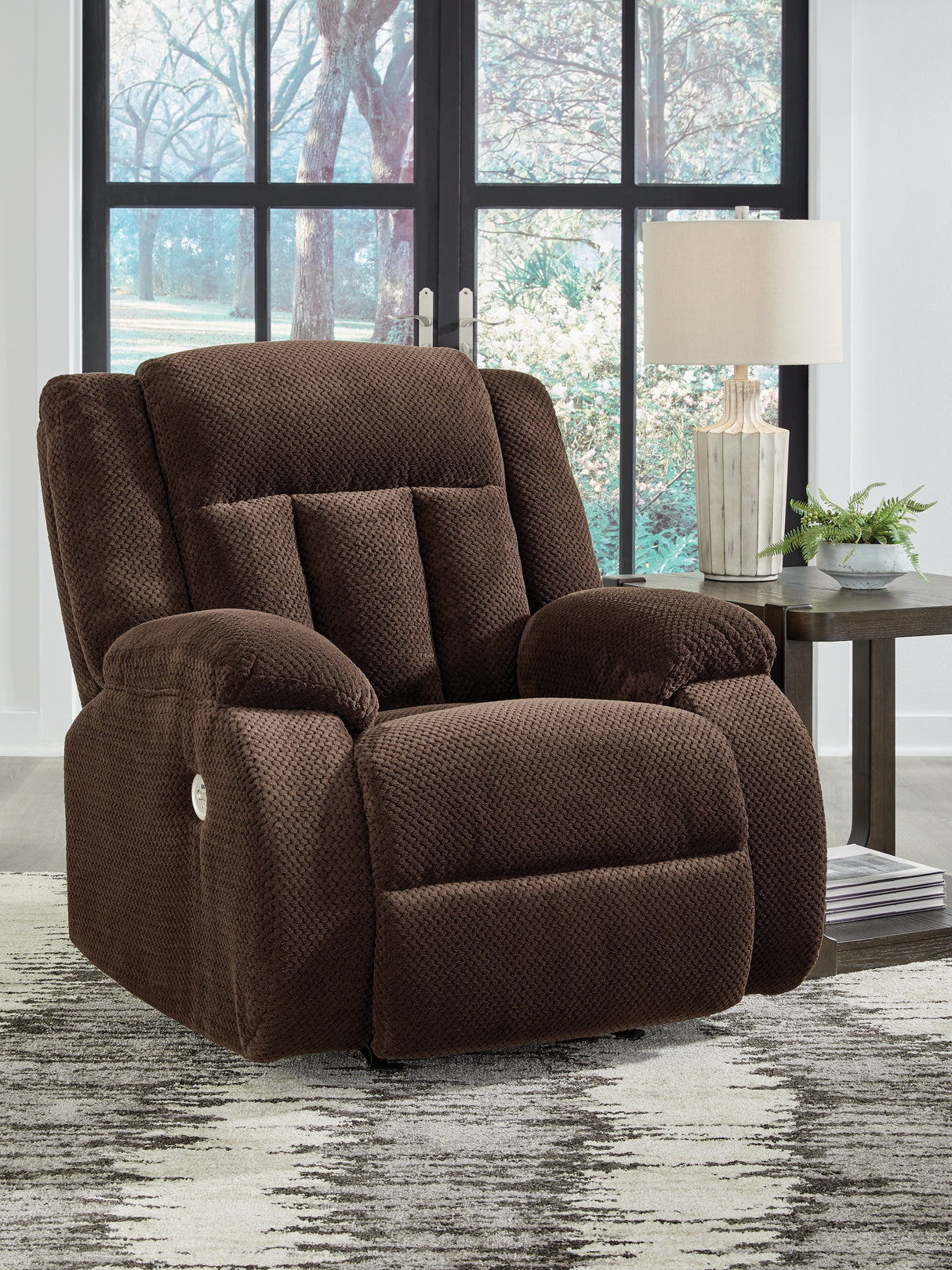 Mega Furniture - Ashley Furniture - Observation Living Room - Power Rocker Recliner / Chocolate - PC2140698