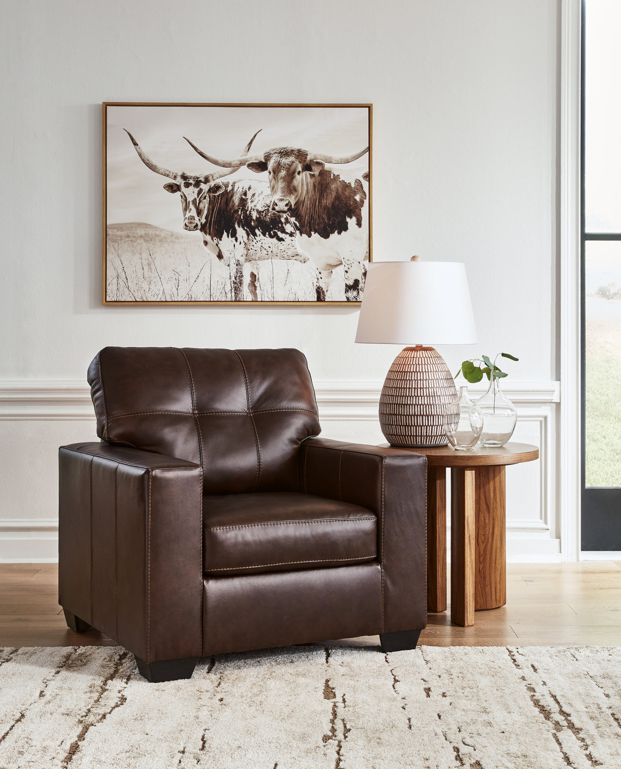 Mega Furniture - Ashley Furniture - Santorine Living Room - Chair / Dark Brown - 2170620