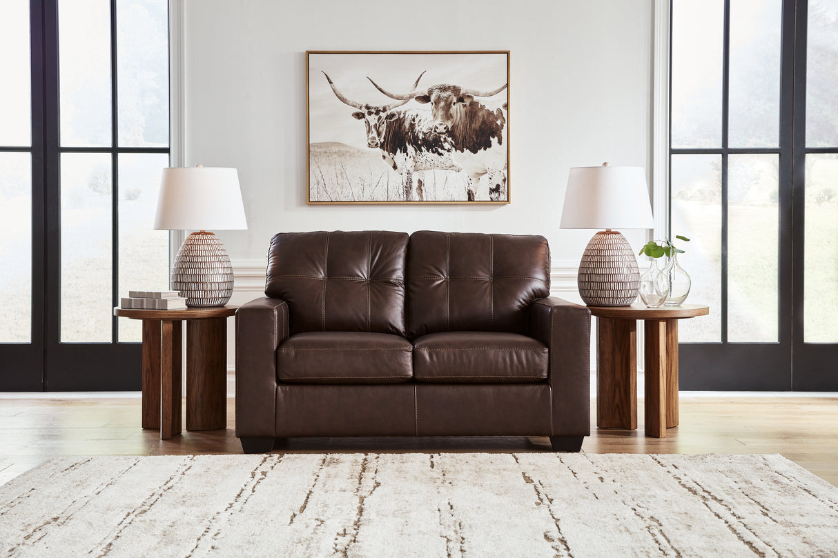 Mega Furniture - Ashley Furniture - Santorine Living Room - Loveseat / Dark Brown - 2170635
