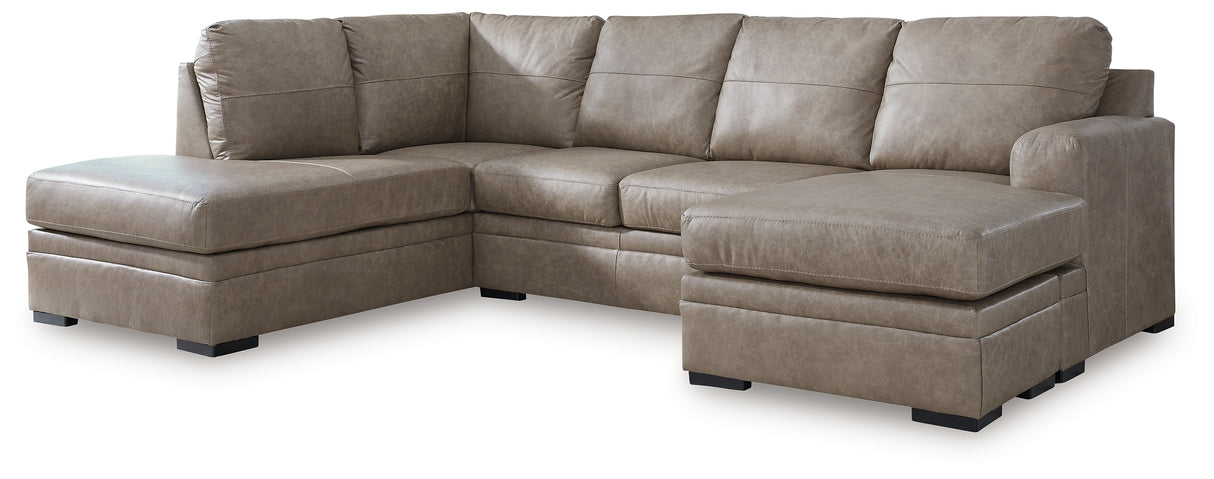 Mega Furniture - Ashley Furniture - Amuleto Sectional - RAF 2-Piece Sectional with Chaise / Desert - 22405S2