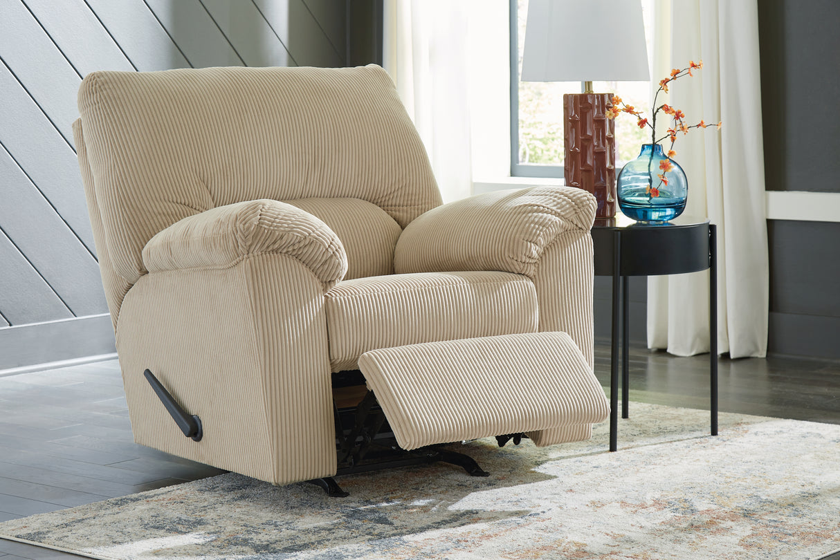 Mega Furniture - Ashley Furniture - SimpleJoy Living Room - Rocker Recliner / Sand - 2420325