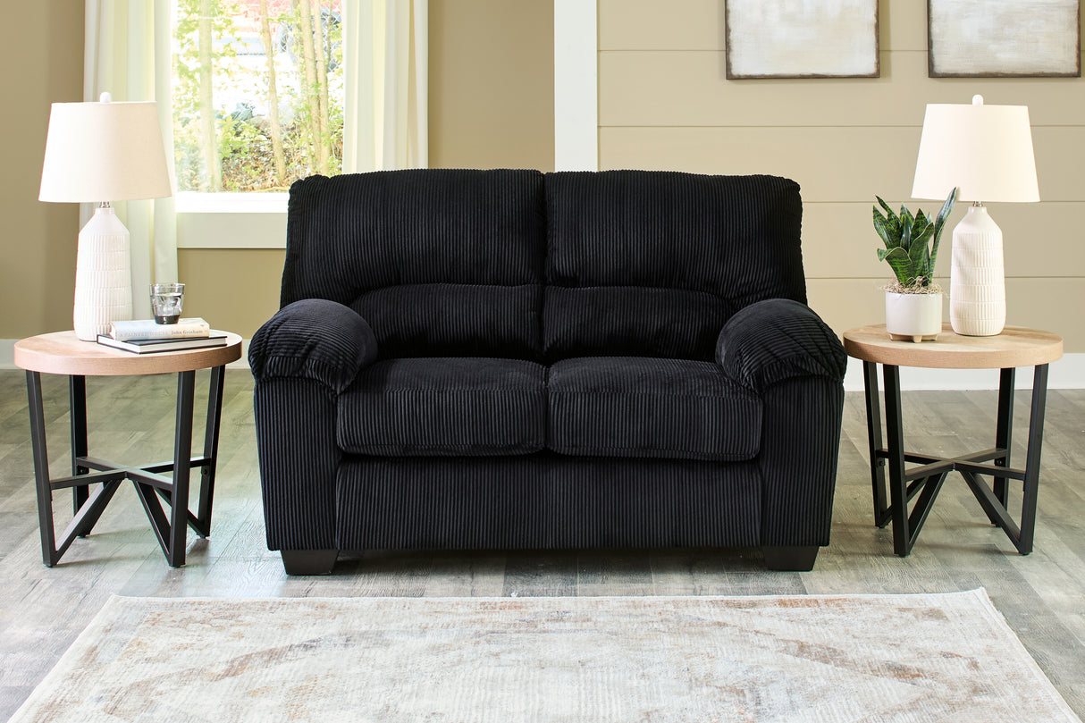 Mega Furniture - Ashley Furniture - SimpleJoy Living Room - Loveseat / Onyx - 2420435