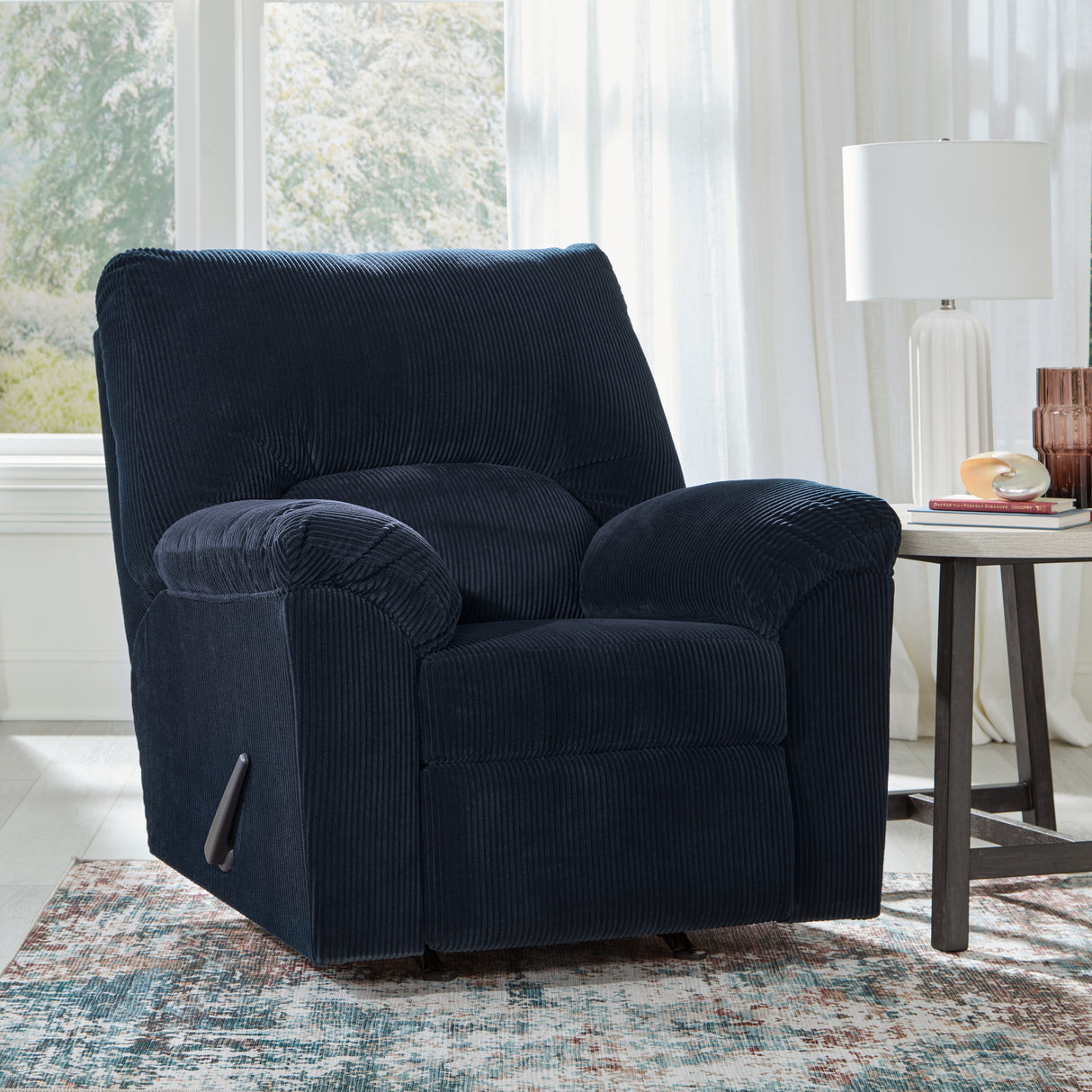 Mega Furniture - Ashley Furniture - SimpleJoy Living Room - Rocker Recliner / Navy - 2420525