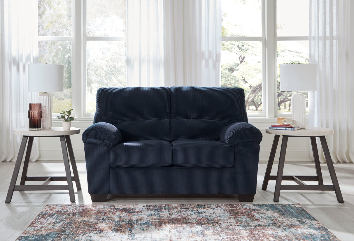 Mega Furniture - Ashley Furniture - SimpleJoy Living Room - Loveseat / Navy - 2420535
