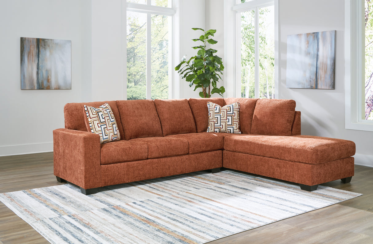 Mega Furniture - Ashley Furniture - Aviemore Sectional - LAF 2-Piece Sectional with Chaise / Spice - 24304S2