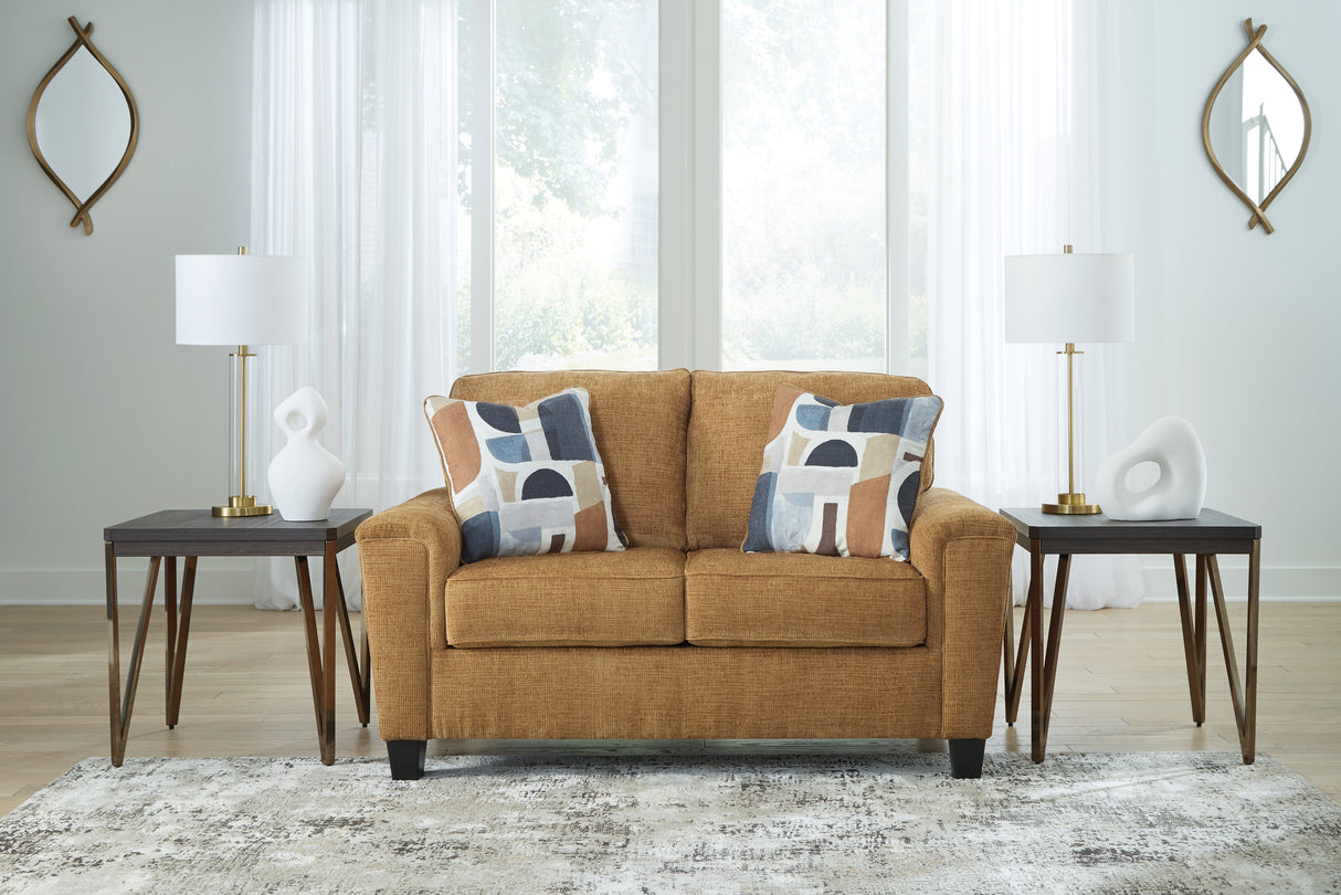 Mega Furniture - Ashley Furniture - Erinslane Living Room - Loveseat / Honey - 2520735
