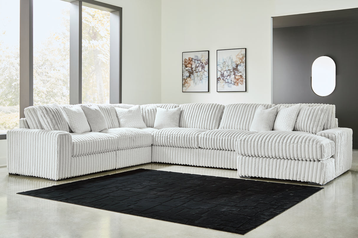 Mega Furniture - Ashley Furniture - Stupendous Sectional - RAF 6-Piece Sectional with Chaise / Alloy - 25903S22