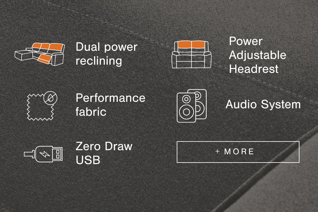 Mega Furniture - Ashley Furniture - ModMax II Sectional - 7-Piece Power Reclining Sectional with Chaise / Salt and Pepper - 65906S7