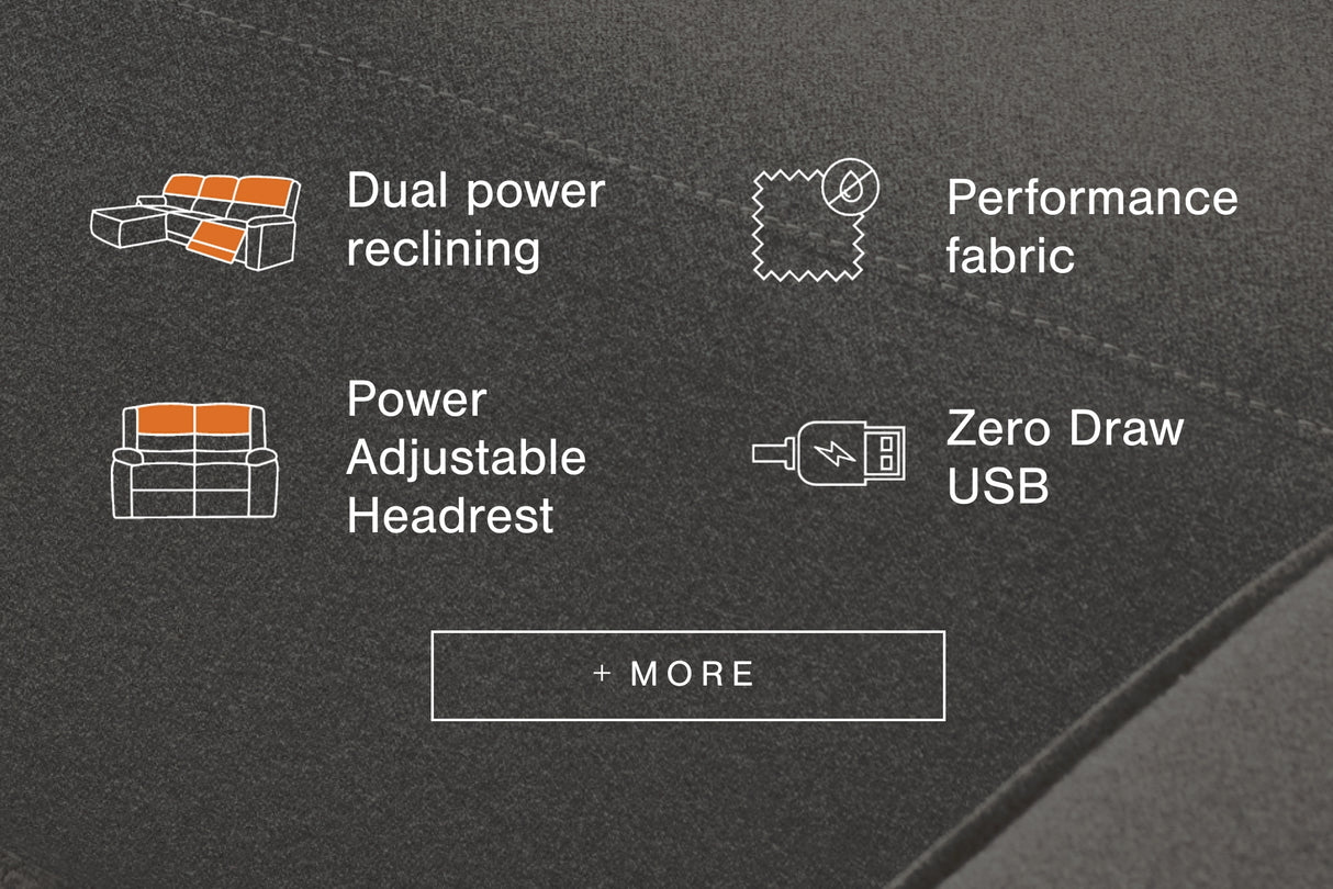 Mega Furniture - Ashley Furniture - ModMax II Sectional - 6-Piece Reclining Sectional with Console / Salt and Pepper - 65906S36