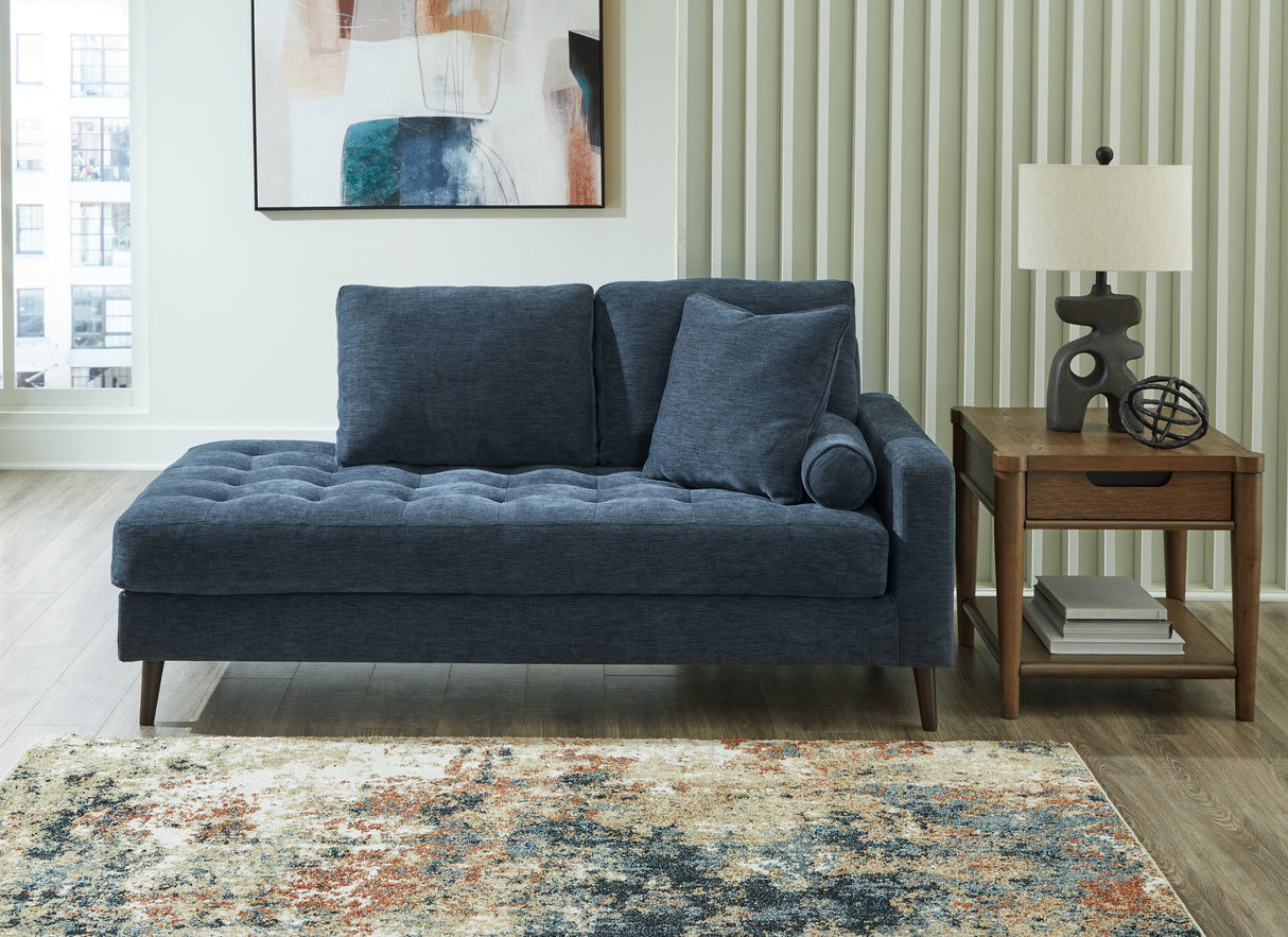 Mega Furniture - Ashley Furniture - Bixler Living Room - RAF Corner Chaise / Navy - 2610617