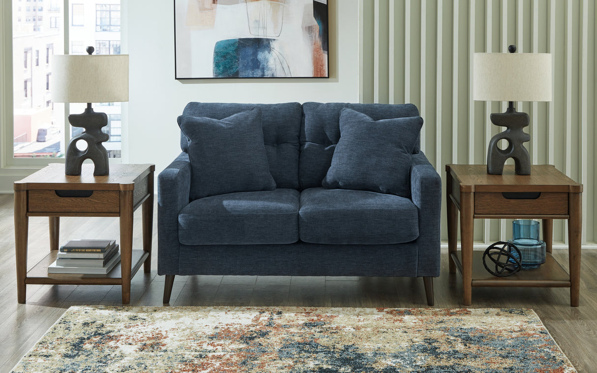 Mega Furniture - Ashley Furniture - Bixler Living Room - Loveseat / Navy - 2610635