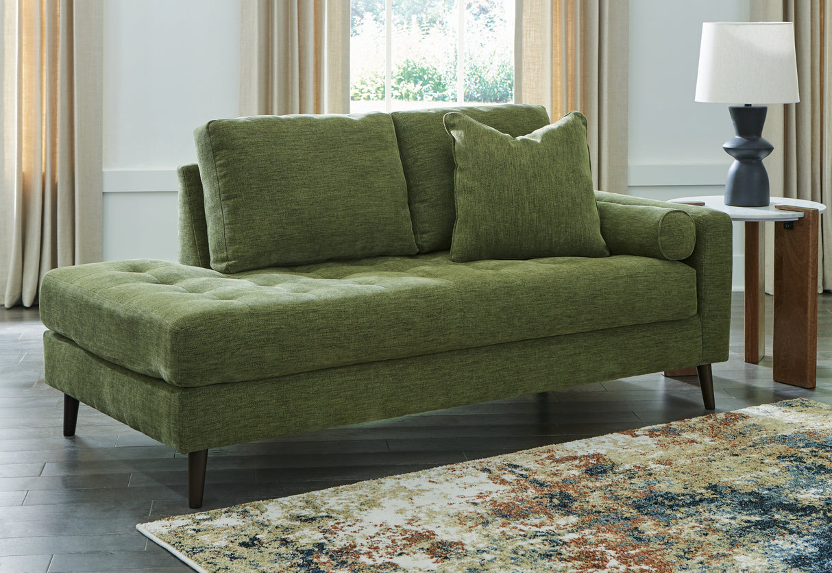 Mega Furniture - Ashley Furniture - Bixler Living Room - RAF Corner Chaise / Olive - 2610717