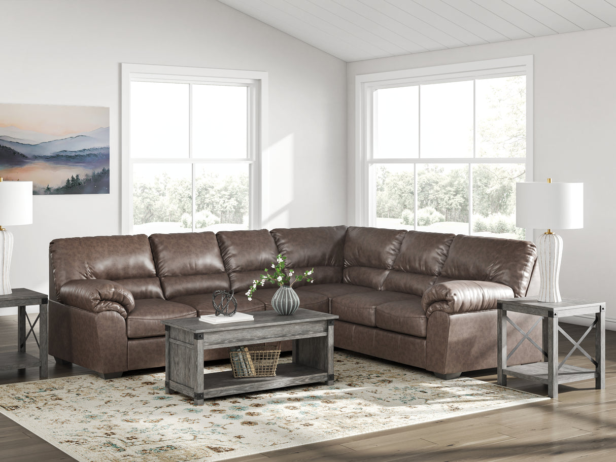 Mega Furniture - Ashley Furniture - WillowBend Sectional - RAF 3-Piece Sectional / Umber - PC27705S3