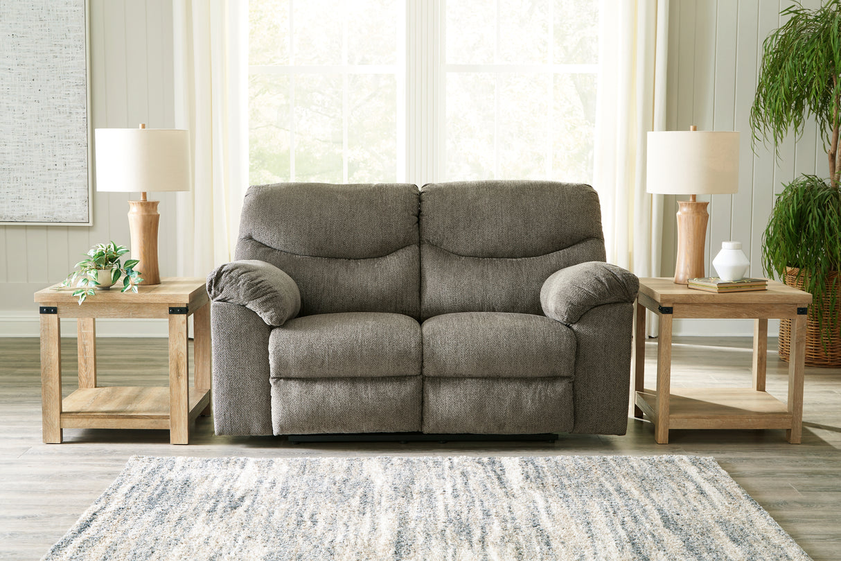 Mega Furniture - Ashley Furniture - Alphons Living Room - Reclining Loveseat / Putty - 2820186
