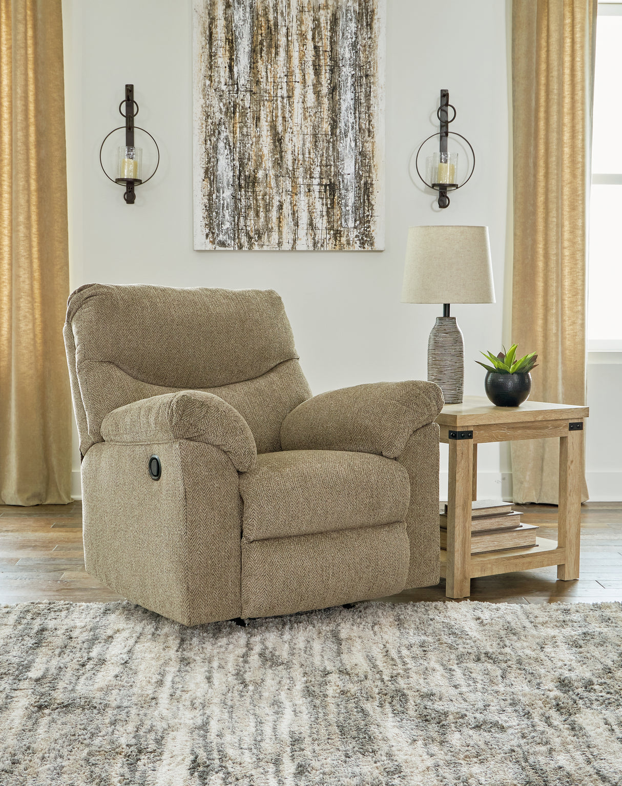 Mega Furniture - Ashley Furniture - Alphons Living Room - Rocker Recliner / Briar - 2820225