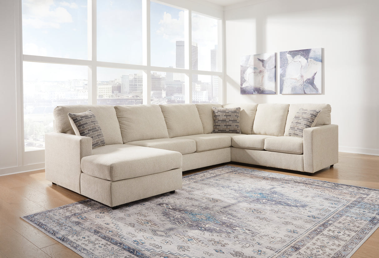 Mega Furniture - Ashley Furniture - Edenfield Sectional - RAF 3-Piece Sectional with Chaise / Linen - 29004S1