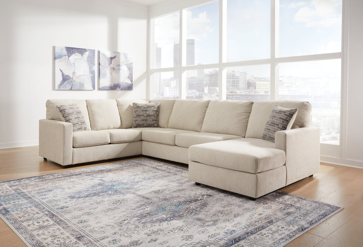 Mega Furniture - Ashley Furniture - Edenfield Sectional - LAF 3-Piece Sectional with Chaise / Linen - 29004S2