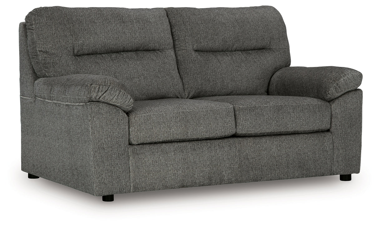 Mega Furniture - Ashley Furniture - Bindura Living Room - Loveseat / Mineral - 3030535